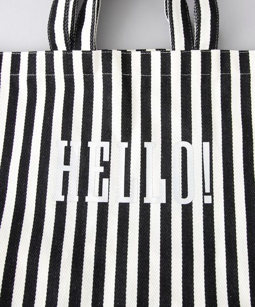 HELLO ストライプビッグトートバッグ