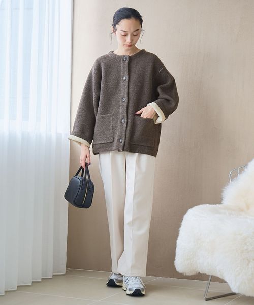 ダブルフェイス アウターライクニットカーディガン