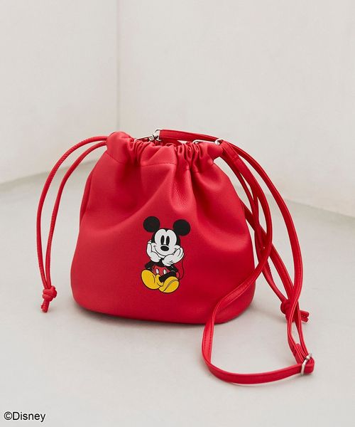 MICKEY（ミッキー）/別注】レザーライク巾着バッグ