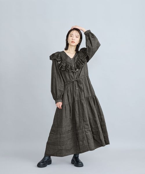 MIYAKO TAKAYAMA フリルデニムワンピース