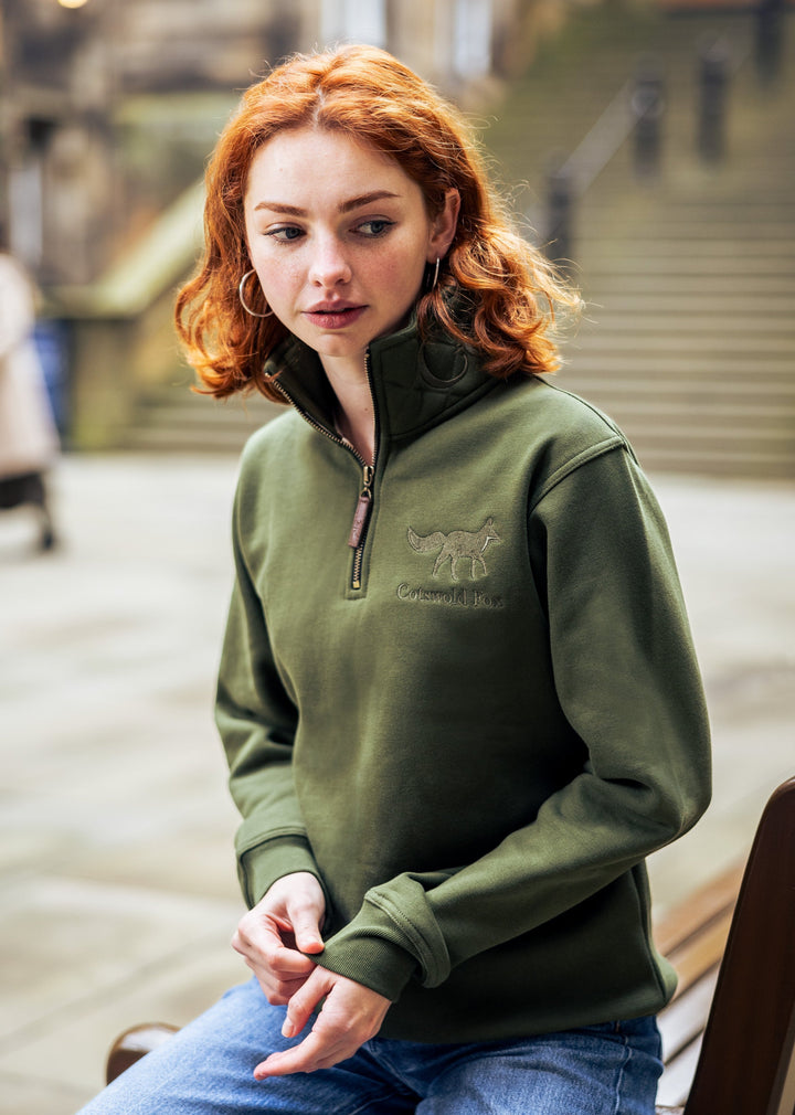 Tetbury Quarter Zip | Basil Green | Cotswold Fox – Cotswold Fox