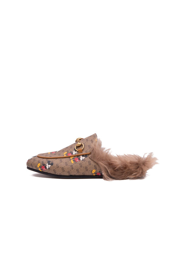 Gucci x Disney Fur Princetown Mules - Size 35.5 - Couture USA