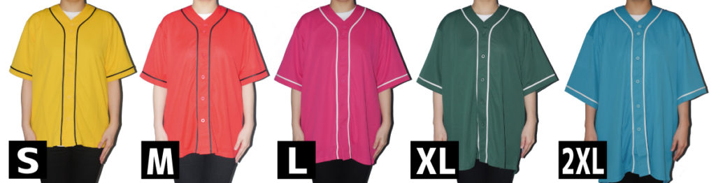 ベースボールシャツ着用サイズ感イメージ(5982) - クラスTシャツなら