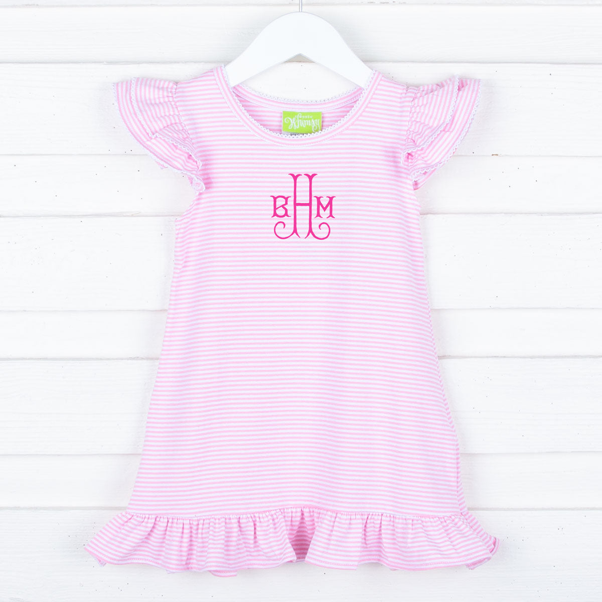 Pink Milly Stripe Ruffle Dress | Girls Soft Knit Playwear