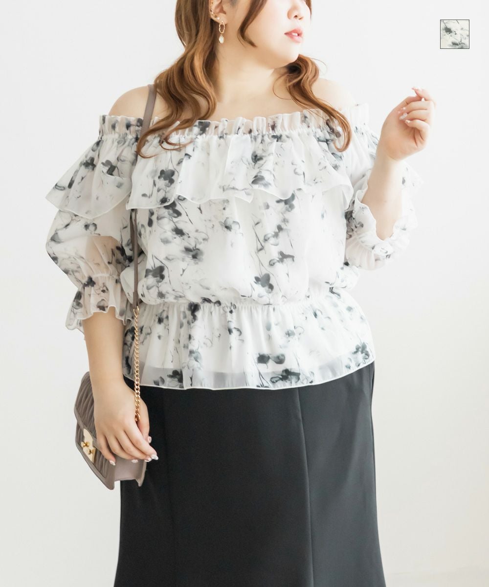オフショル花柄ブラウス | 大きいサイズ レディース専門店 CLETTE