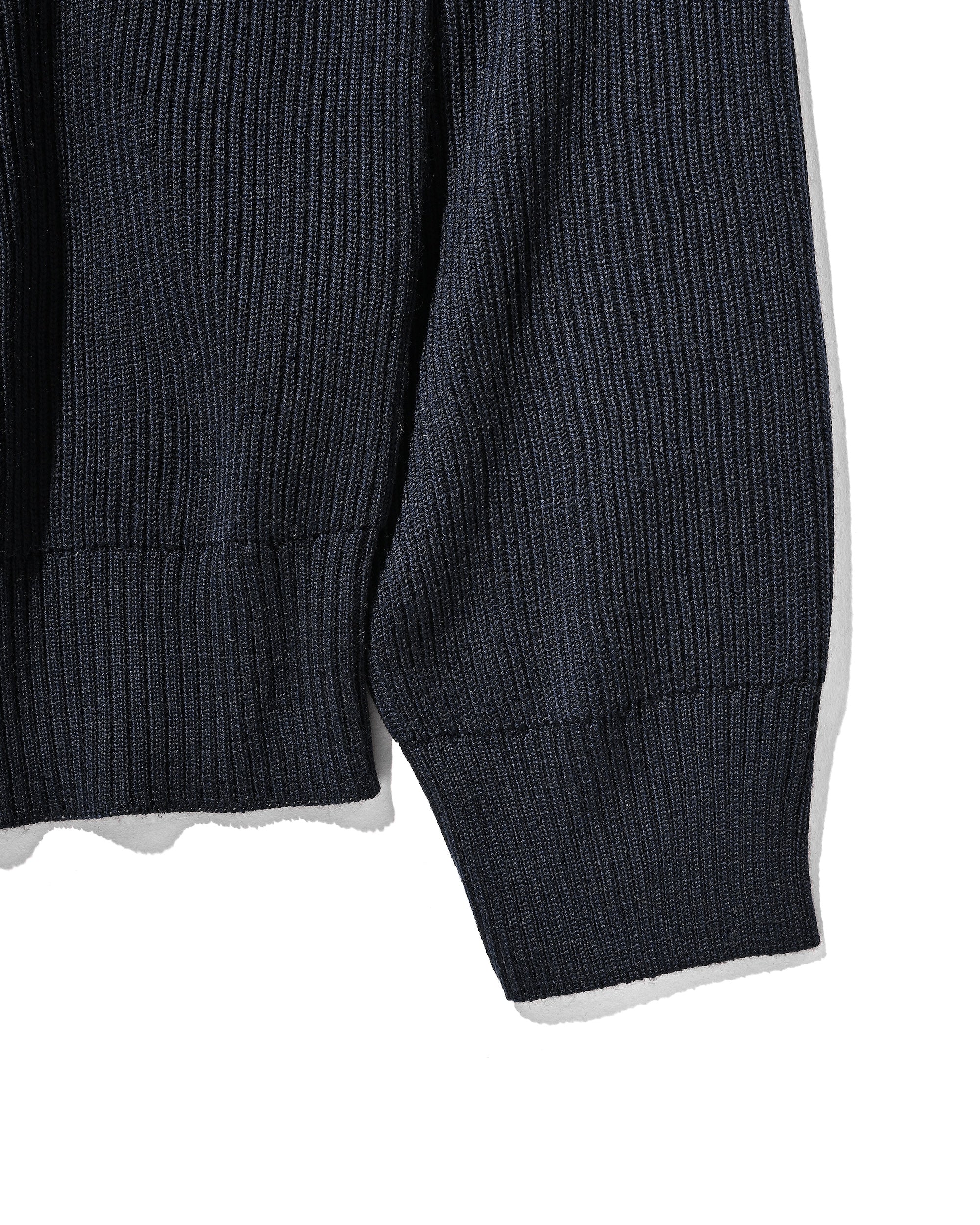 FINE WOOL V-NECK KNIT PULLOVER (NAVY)