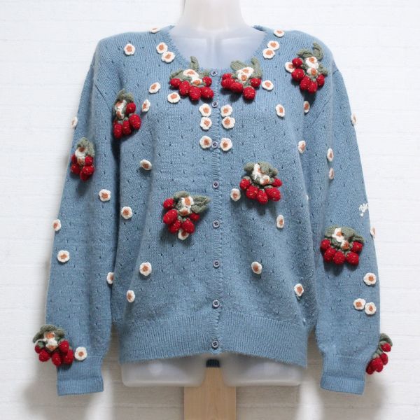 ブルーグレー苺モチーフカーディガン - ピンクハウス通販｜リサイクル