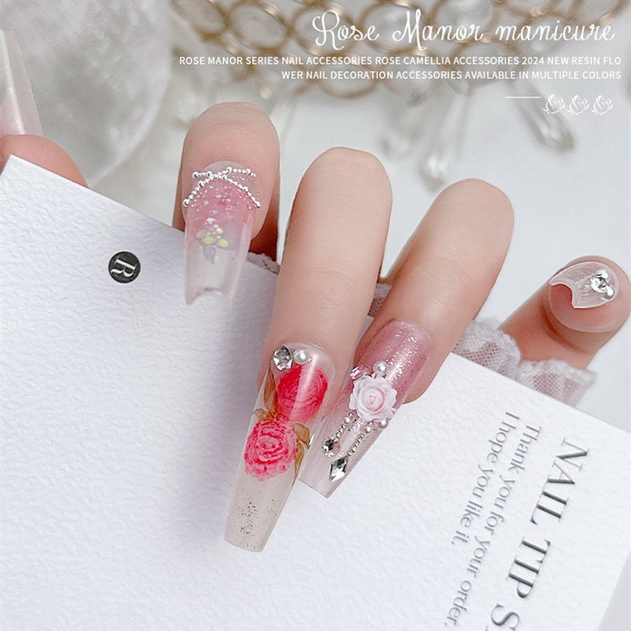 ネイルパーツ バラ サイズMIX ローズピンク 06# | パーツ/スタッズ