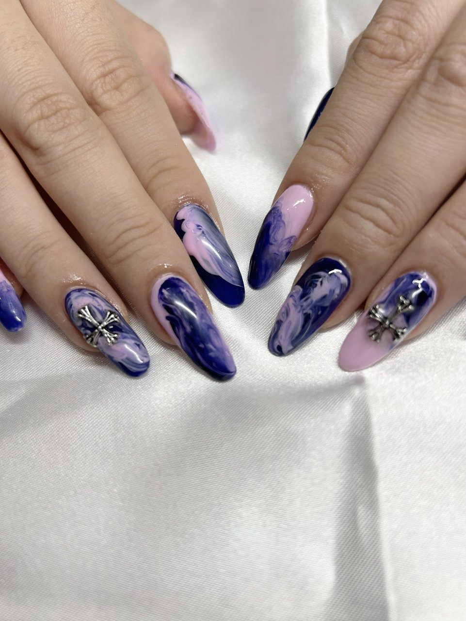 オールシーズン/ハンド/マーブル/ロング/ポイント - ゆいのネイル