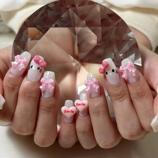 3D(エンボス/立体)/#キティのネイルデザイン｜ネイルブック