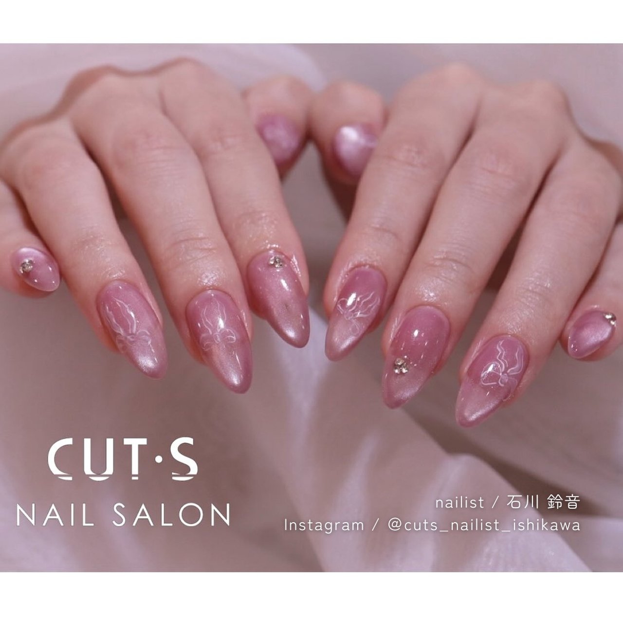 秋/ハンド/マグネット/リボン/ロング - CUT・S NAIL SALONのネイル