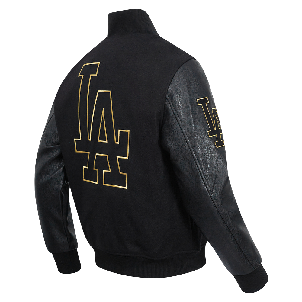Pro Standard Los Angeles Dodgers Black Gold Wool Varsity Jacket