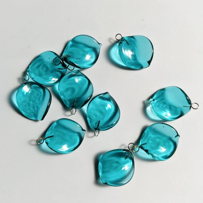 手作りベネチアンガラス ツイスト エメラルド クラフト Ansan