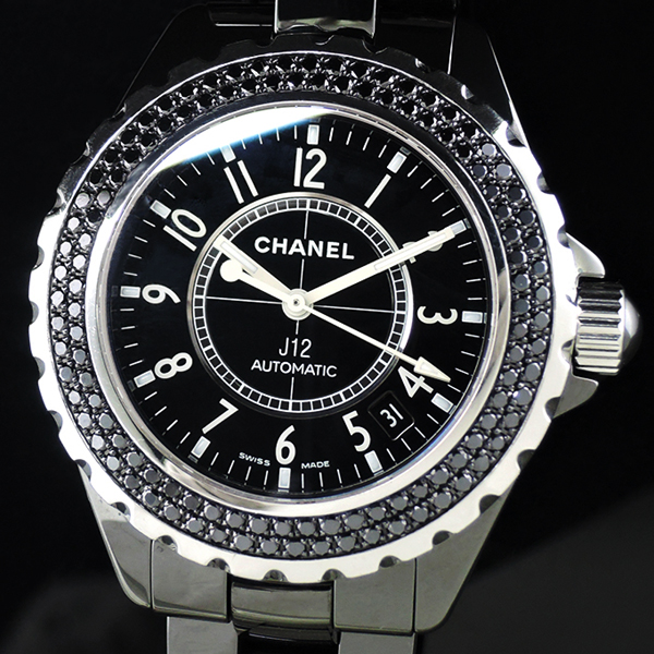 CHANEL J12 H1417 黒セラ ブラックダイヤベゼル 38mm 【委託時計