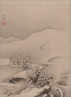 Lake and Causeway - 橋本雅邦 - 日本画 - 名画 - Canon Creative Park