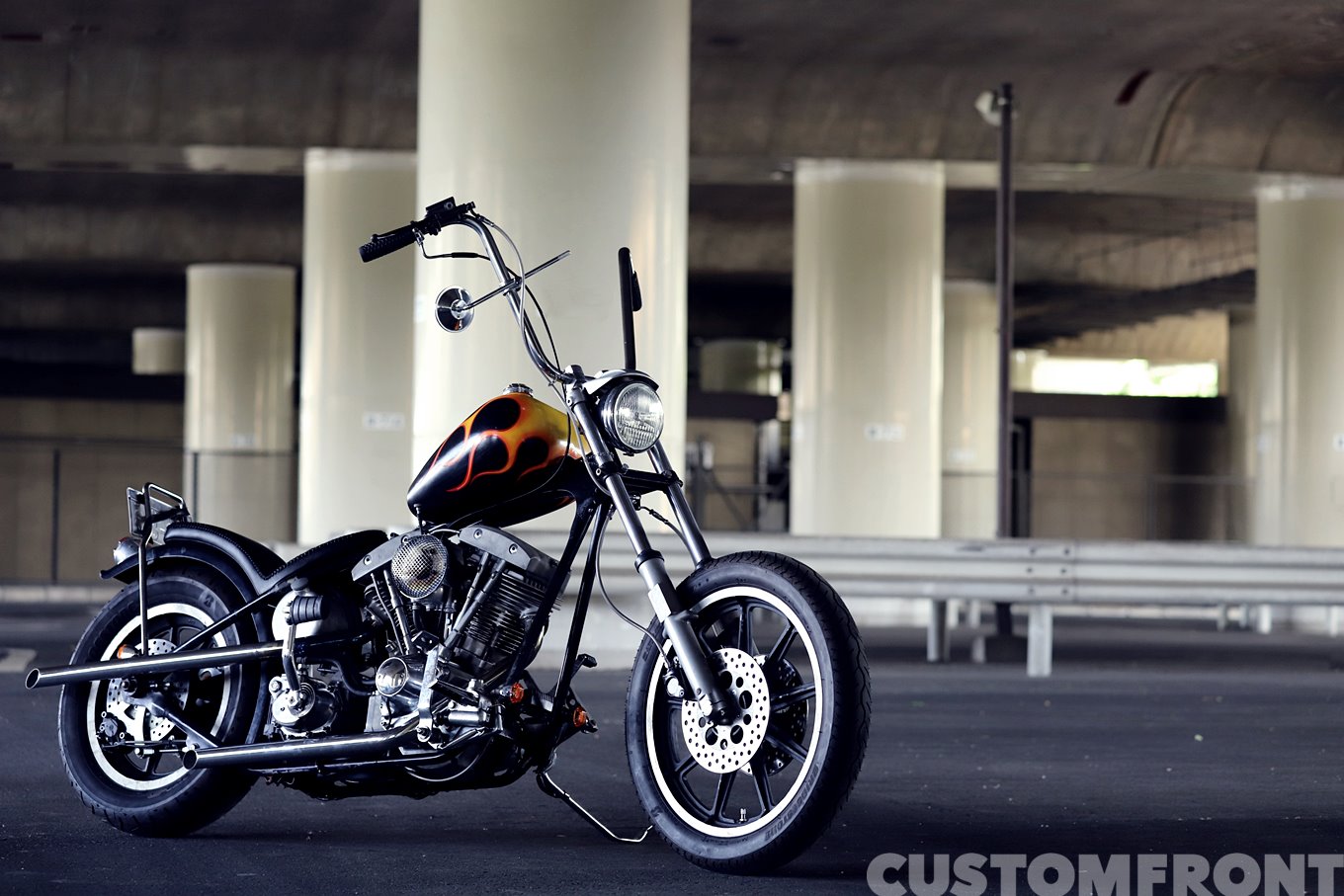 ハーレー ショベルヘッドのオールドスクールチョッパー1972年