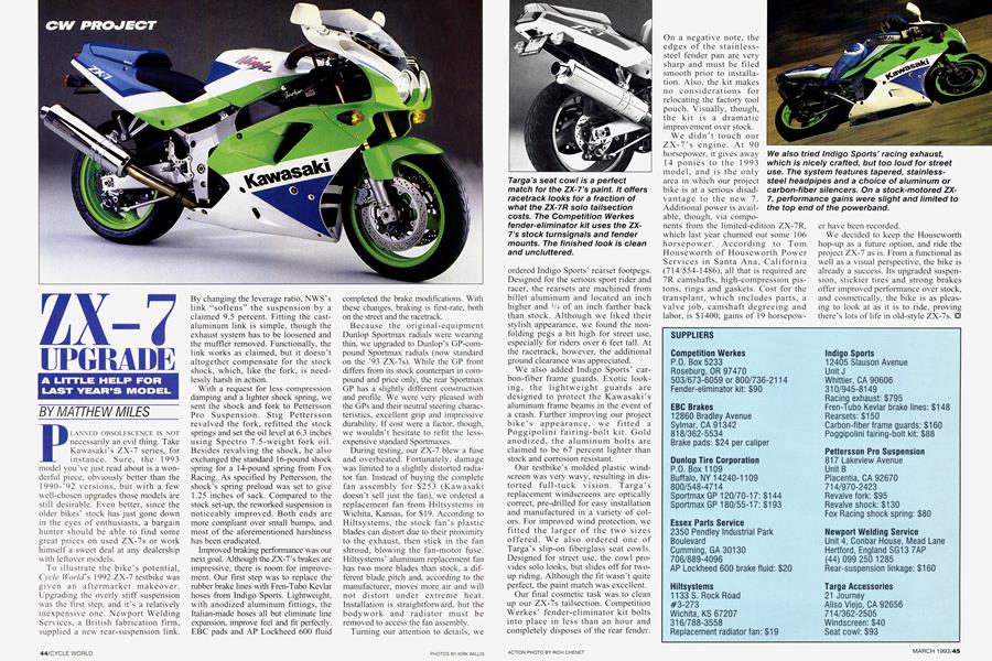 Zx-7 Upgrade | Cycle World | MARCH 1993
