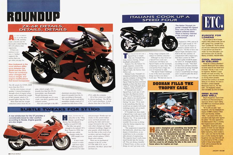 Zx-6r Details, Details, Details | Cycle World | JANUARY 1995