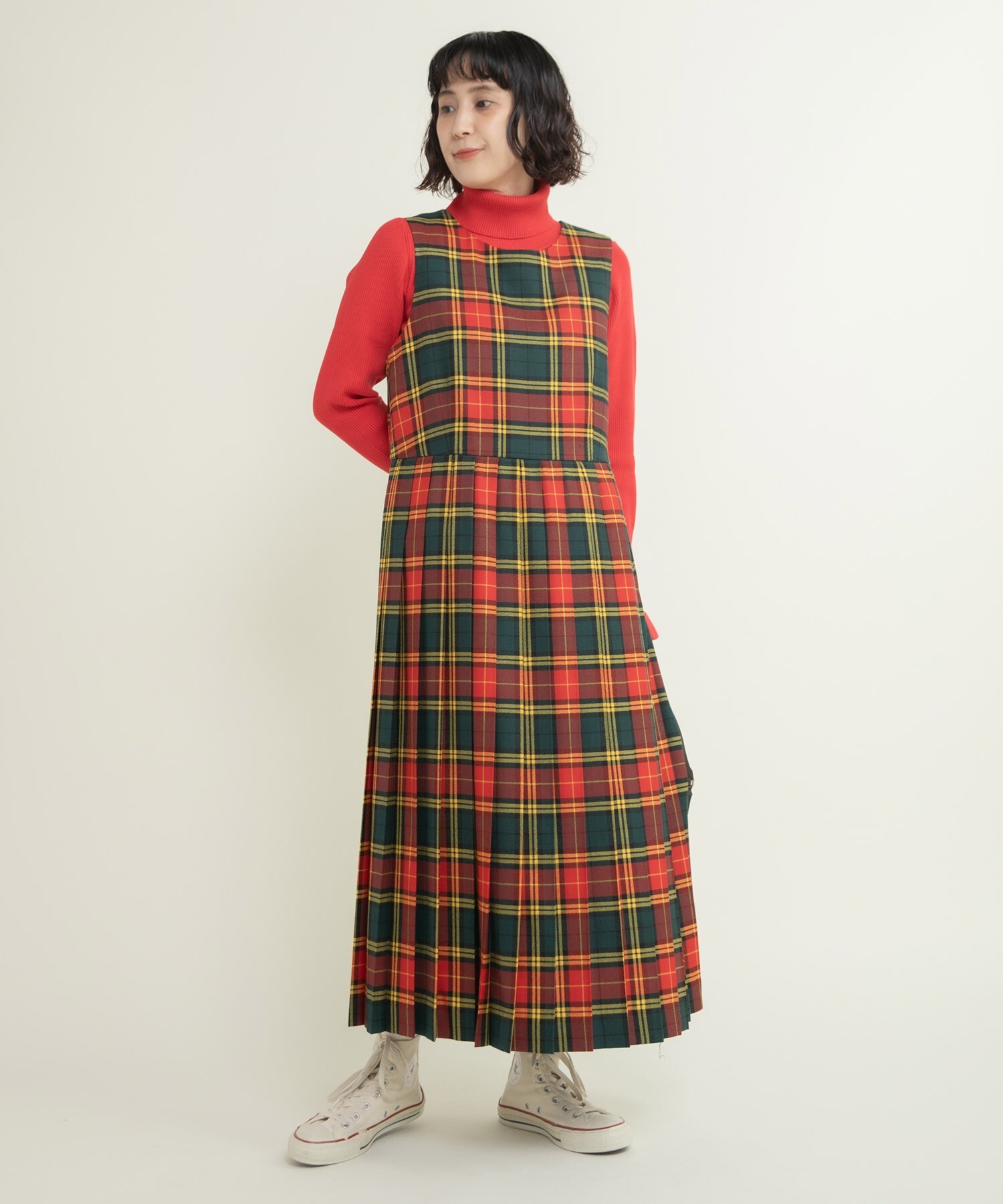 AMBIDEX Store ○2/48タータンチェックワンピース(F グリーン): CHILD