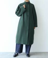 AMBIDEX Store ウールスーパー100 スリットカラー コクーンコート(F