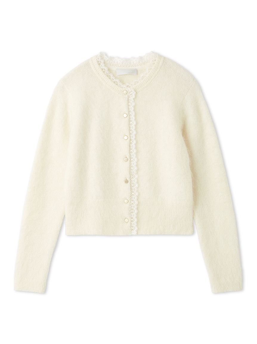 レーストリミングニットカーディガン(ニットプルオーバー)｜TOPS