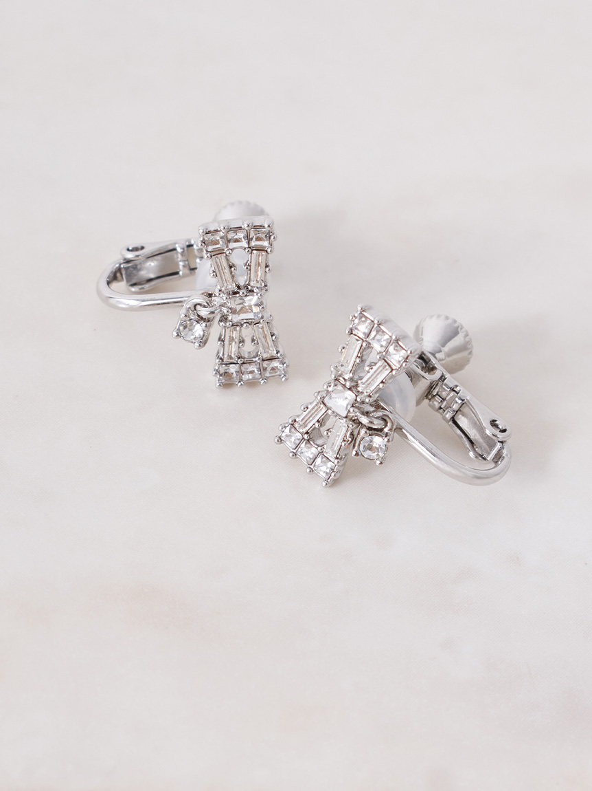 クリスタルリボンイヤリング(ピアス・イヤリング)｜ACCESSORIES