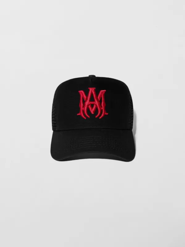 AMIRI REAPER TRUCKER HAT - BLACK / RED | Parallel