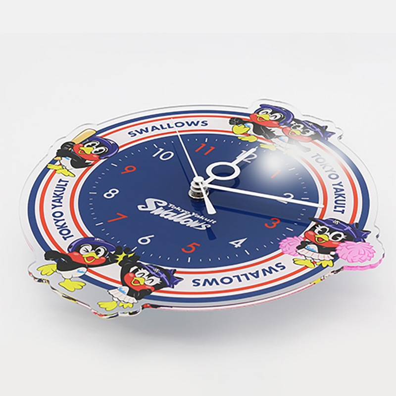 東京ヤクルトスワローズ アクリル壁掛時計 つば九郎&つばみ｜郵便局の