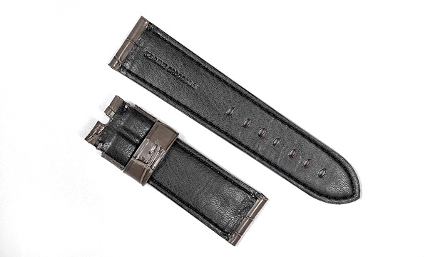 宝石広場オリジナル パネライ用ストラップ クロコダイル 尾錠用 グレー