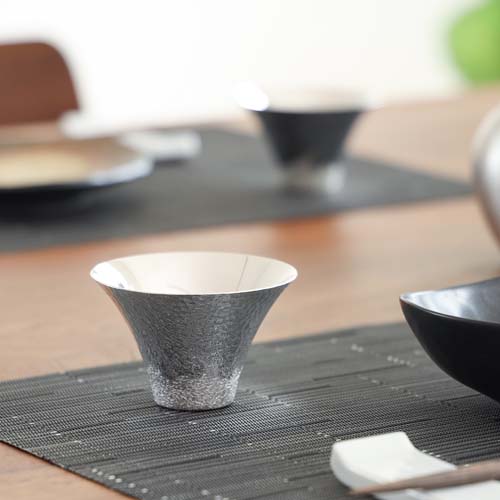 東京銀器森銀器製作所純銀酒杯富士山傳統工藝品金屬杯子| MUKU工房