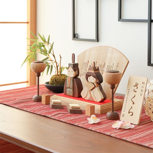 旭川クラフト sasaki ササキ工芸 Mokusei Hinaningyo 木製ひな人形 DX