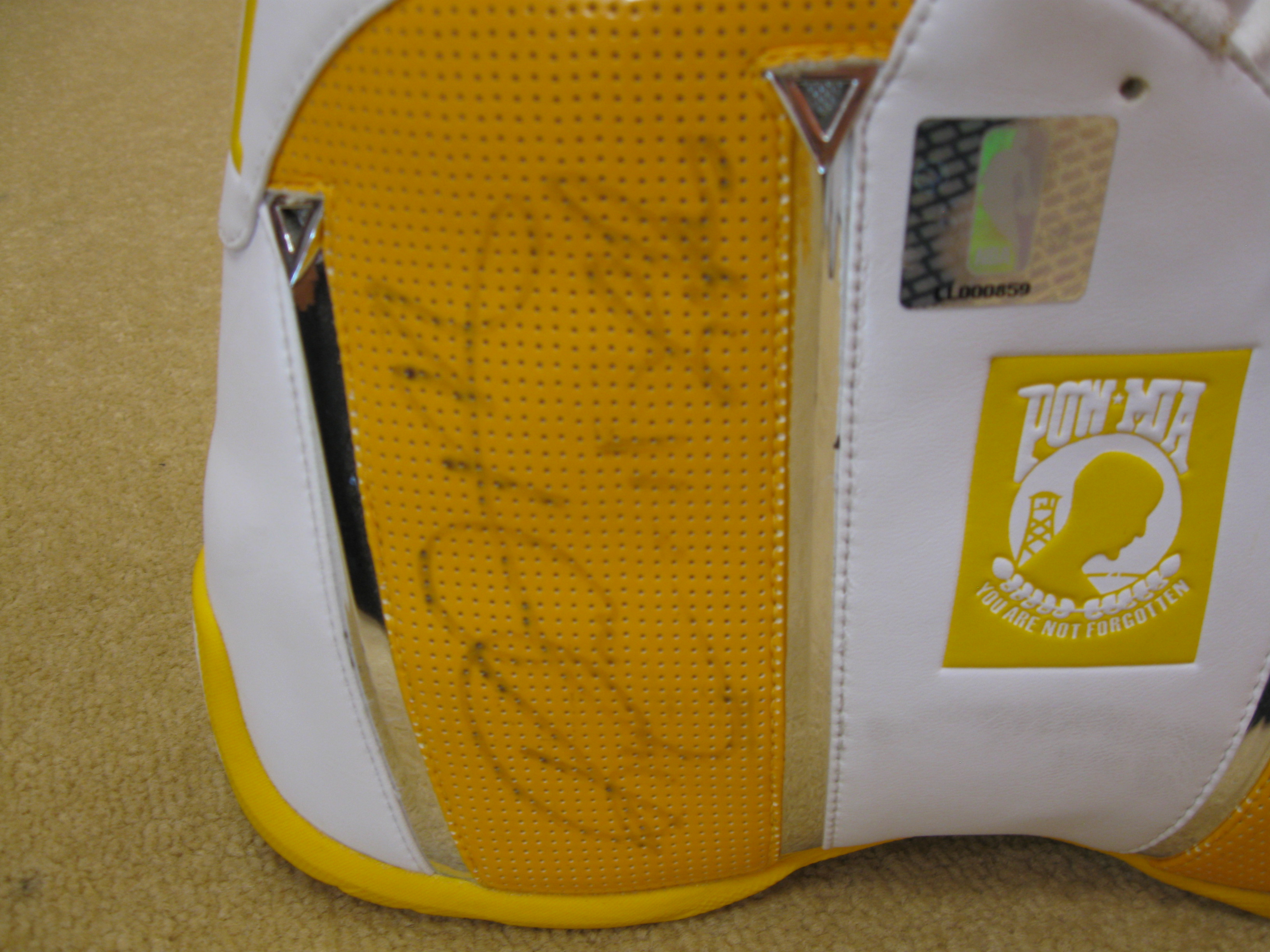 Charitybuzz: liveBID! Karl Malone LA Lakers Autographed Shoe!