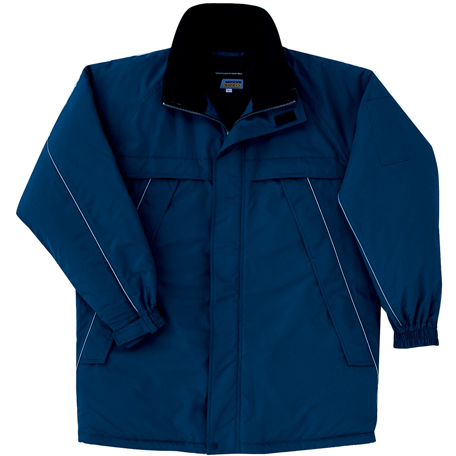 静電防風コート SE1077 上 ネイビー| 作業服・作業着 | 【ミドリ