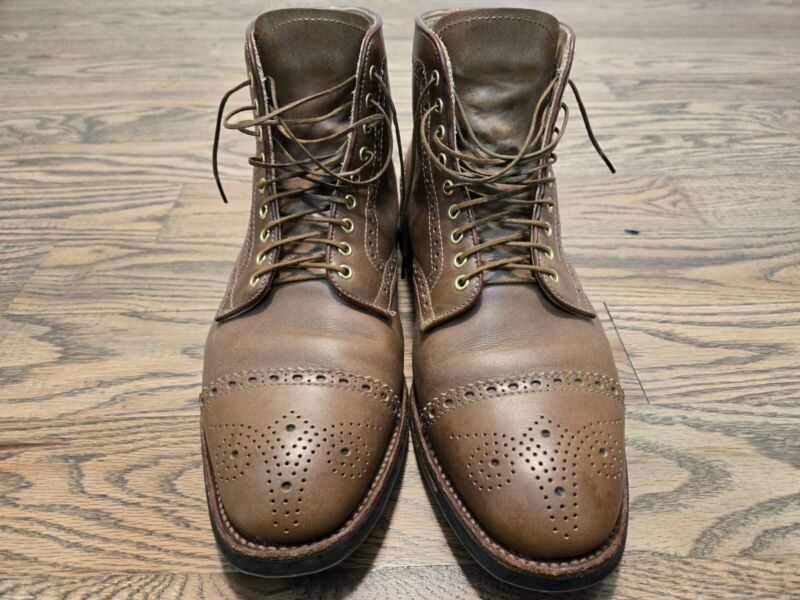 Alden D6863C Natural Chromexcel Medallion Cap Toe Boot | Alden