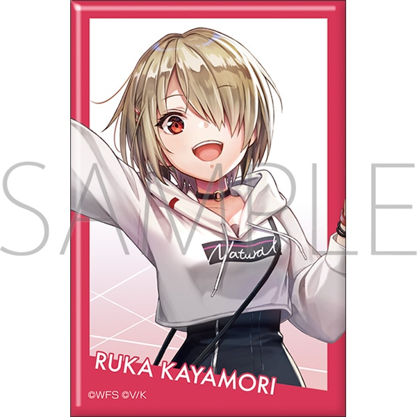 ヘブンバーンズレッド スクエア缶バッジ／茅森月歌: キャラグッズ