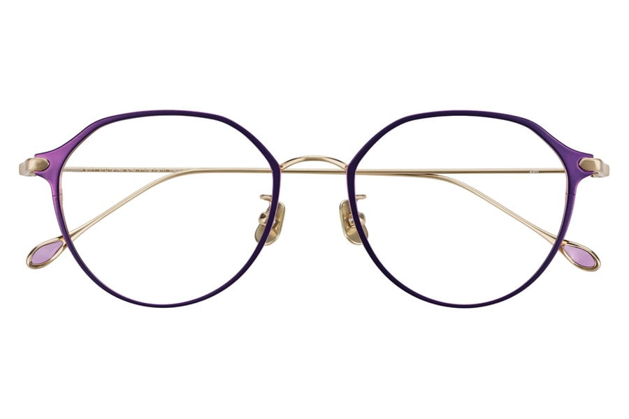 華やかさのあるボストン型チタンフレーム[中顔面短縮みえメガネ