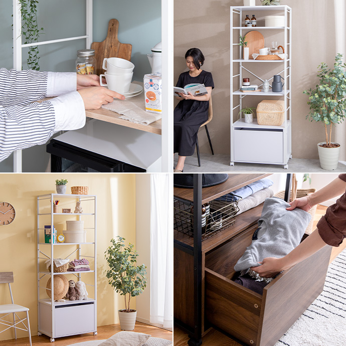 g159012]【幅60cm】Tito 引き出し付きラック レンジ台 | 家具