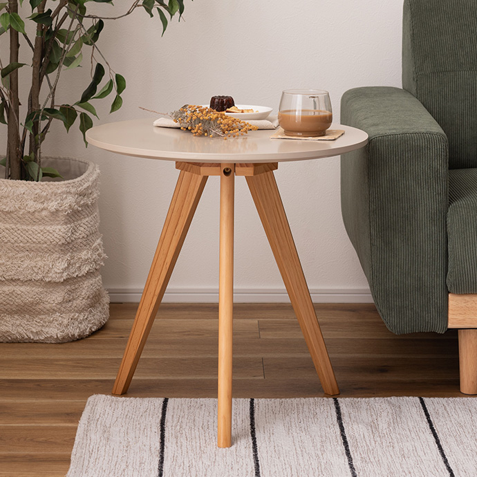 g1001268]【幅50cm】Nuttet ラウンドサイドテーブル サイドテーブル