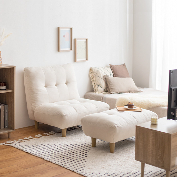 g118024]【2点セット】1人掛けソファ+オットマン 1人掛けソファー