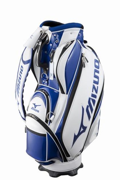 ミズノ キャディバッグ ゴルフバック レザー調 カバン トリコロール 白