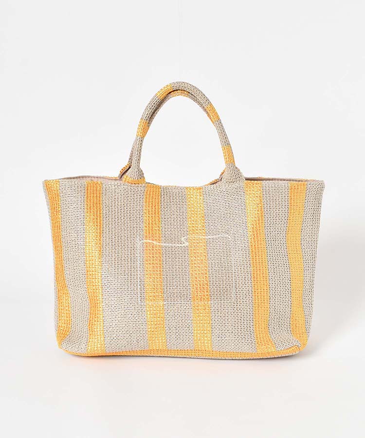 ストライプビッグトート バッグ BAG 雑材バッグ 雑材 ストロー トート