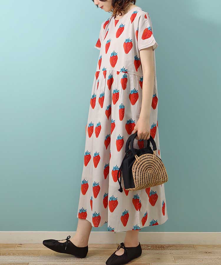 いちごワンピース ワンピース 半袖 半袖ワンピース いちご イチゴ