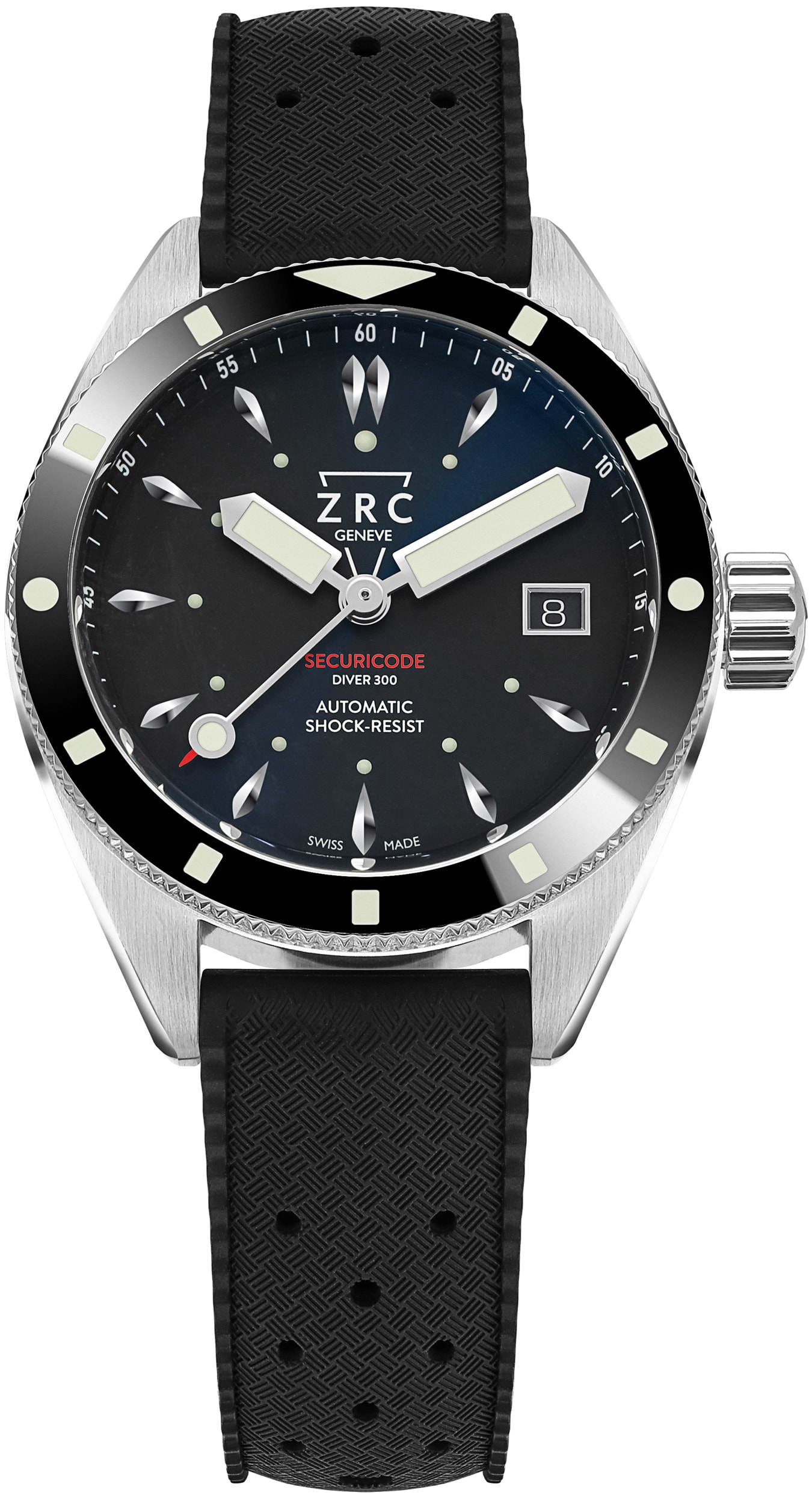 ZRC SC39208 Securicode Diver300 on Rubber Strap - Exquisite Timepieces