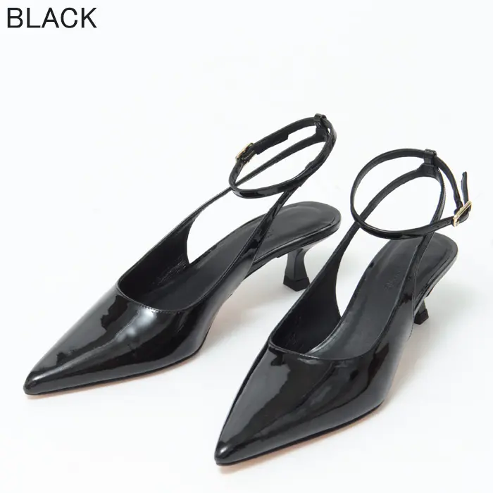 PELLICO SUNNYのエナメルポインテッドミュール | 送料無料|BLACK