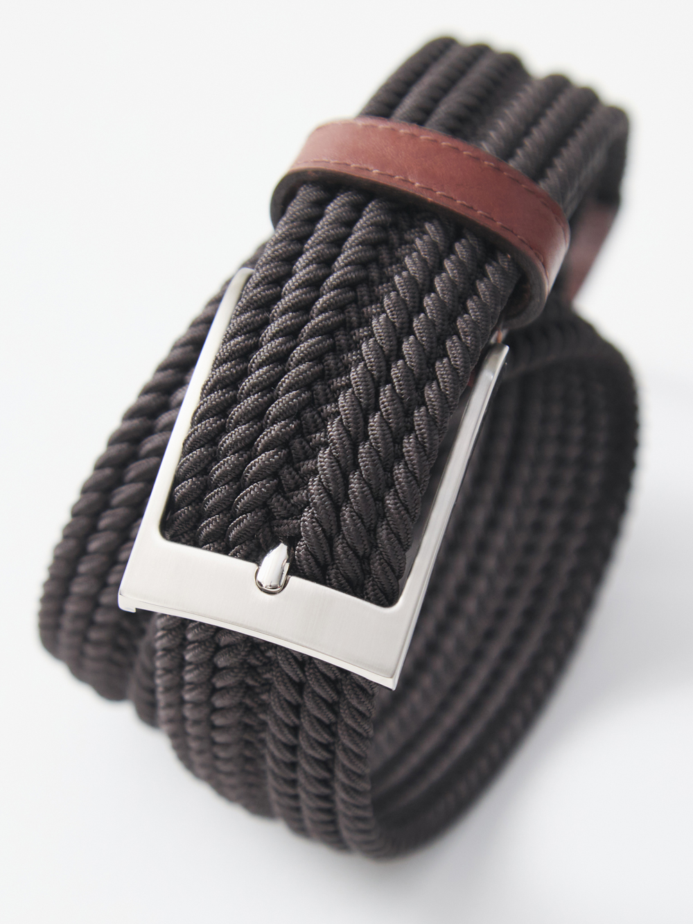 熟成ラバーメッシュベルト with トスカーナレザー/ブラウン