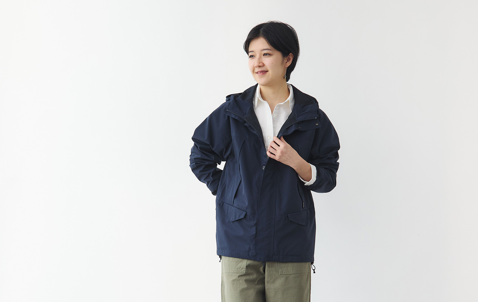 超高密度ナイロンのウォータープルーフマウンテンパーカー/ネイビー