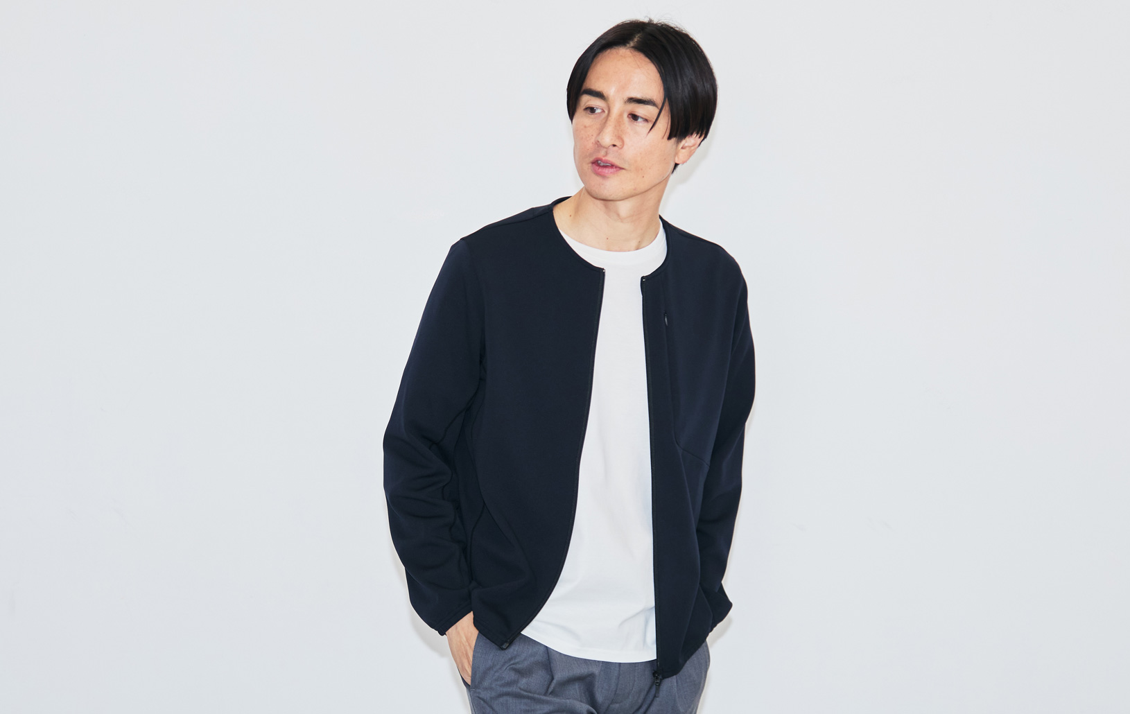 エアーブルゾン ジップアップ/スマートスリーブ/ブラック | Factelier