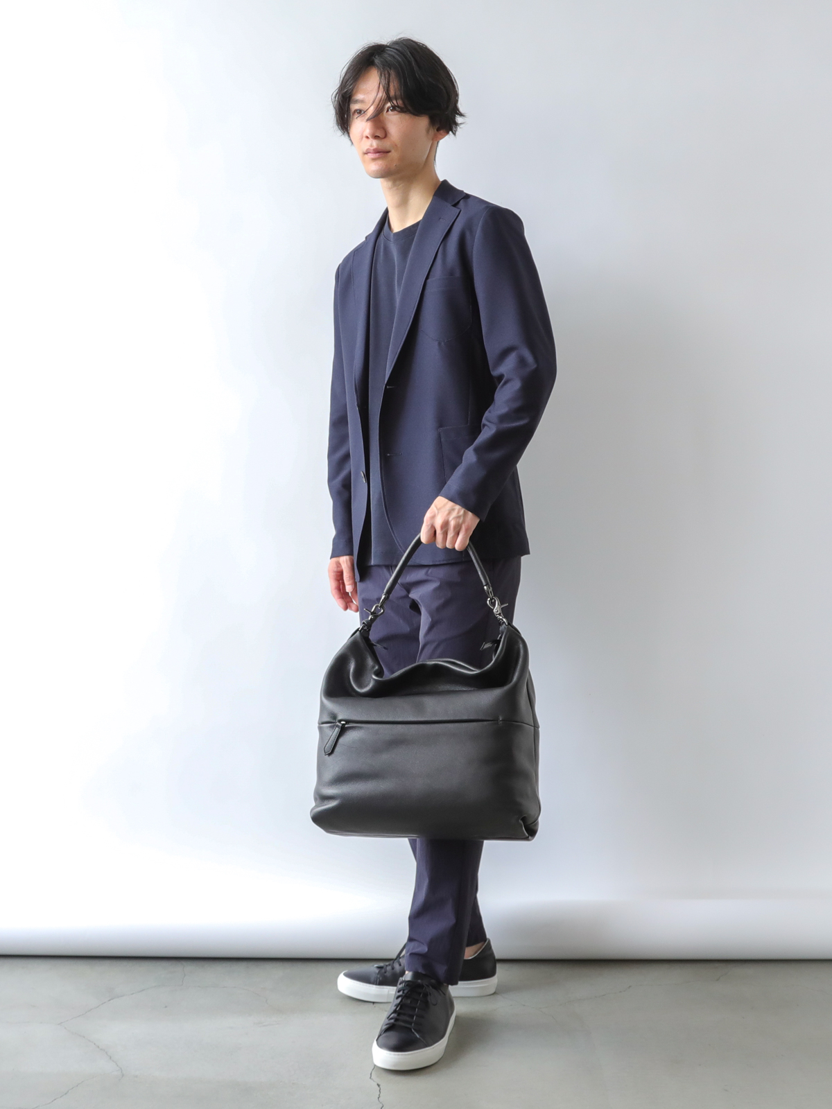 FACTELIERオリーブレザー2WAYショルダーバッグ(ブラック)