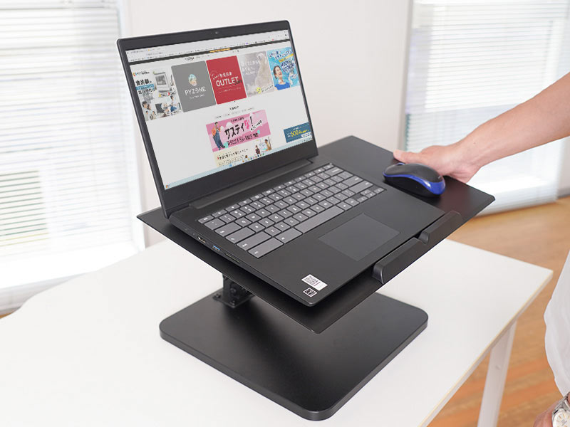 片手で簡単昇降ワイドPCスタンド | 【公式】サンコー通販サイト