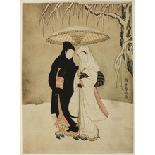 鈴木春信による浮世絵「Lovers in Snow」